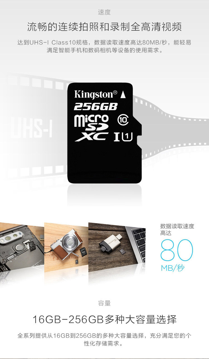 ʿ٣Kingston64GB TF(Micro SD) 洢 U1 C10